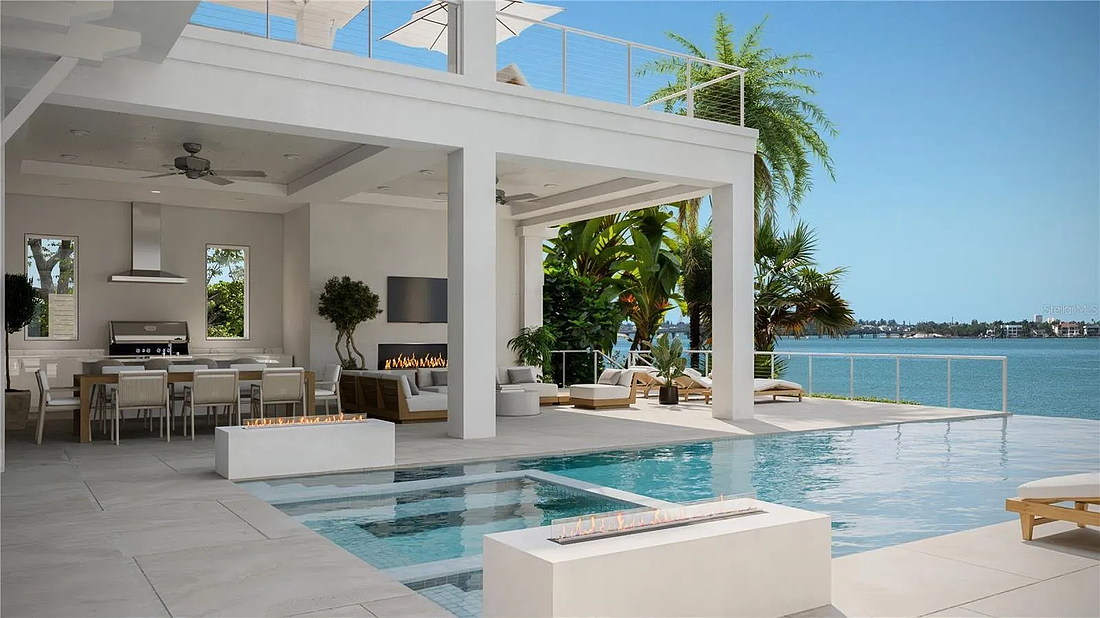 An infinity-edge pool and outdoor terraces are among the special features of the home that sold for $14.8 million in Sarasota.